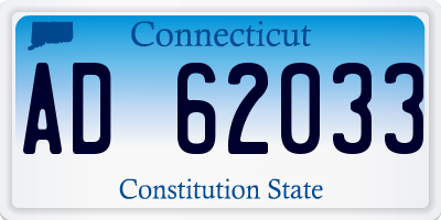 CT license plate AD62033