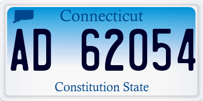 CT license plate AD62054