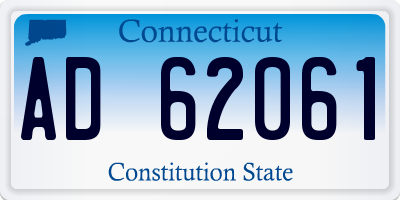 CT license plate AD62061