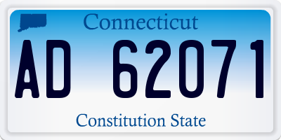 CT license plate AD62071