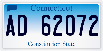 CT license plate AD62072