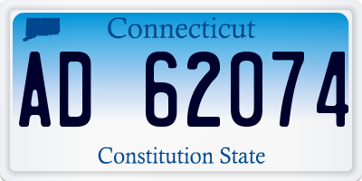 CT license plate AD62074