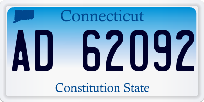 CT license plate AD62092