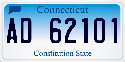 CT license plate AD62101
