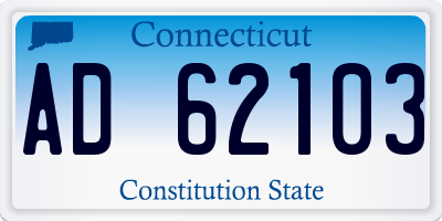 CT license plate AD62103