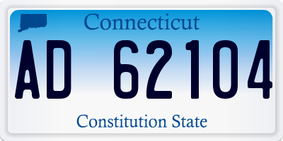 CT license plate AD62104