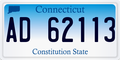 CT license plate AD62113