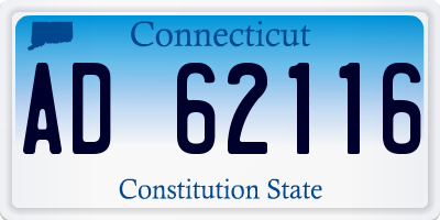 CT license plate AD62116