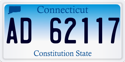 CT license plate AD62117