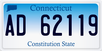 CT license plate AD62119