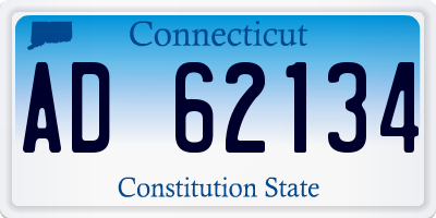 CT license plate AD62134