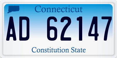 CT license plate AD62147
