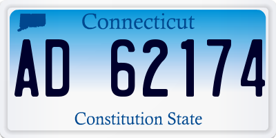 CT license plate AD62174