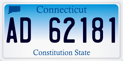 CT license plate AD62181
