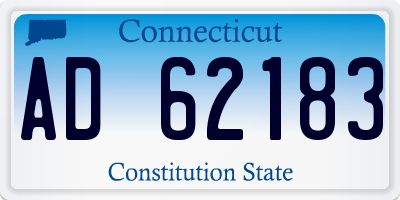 CT license plate AD62183