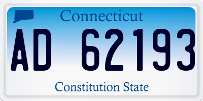 CT license plate AD62193