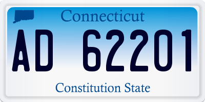 CT license plate AD62201
