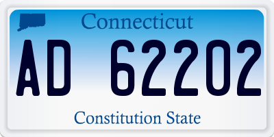 CT license plate AD62202
