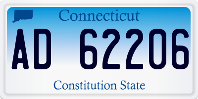 CT license plate AD62206