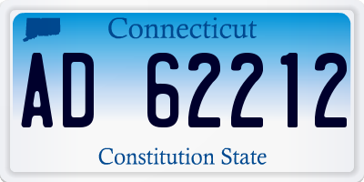 CT license plate AD62212