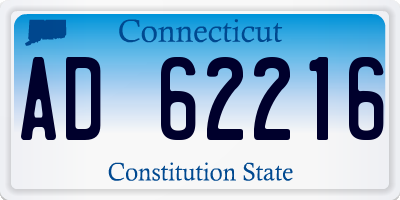 CT license plate AD62216