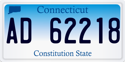 CT license plate AD62218