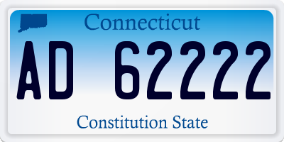 CT license plate AD62222