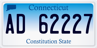 CT license plate AD62227