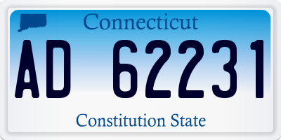 CT license plate AD62231