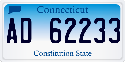 CT license plate AD62233