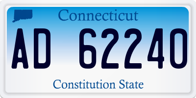 CT license plate AD62240
