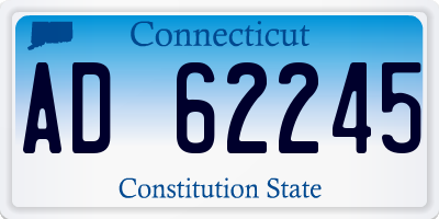 CT license plate AD62245