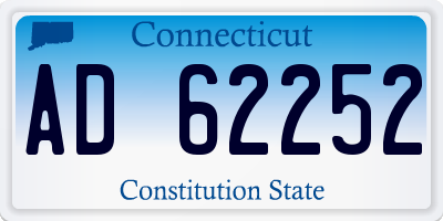 CT license plate AD62252