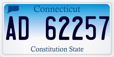 CT license plate AD62257