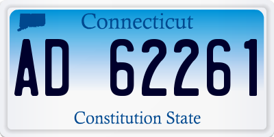 CT license plate AD62261