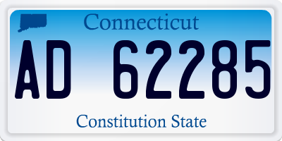CT license plate AD62285