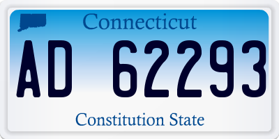 CT license plate AD62293