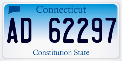 CT license plate AD62297