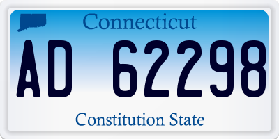 CT license plate AD62298