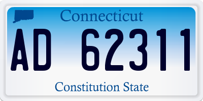 CT license plate AD62311