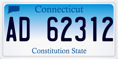 CT license plate AD62312