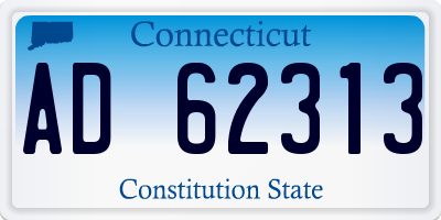 CT license plate AD62313