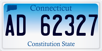 CT license plate AD62327