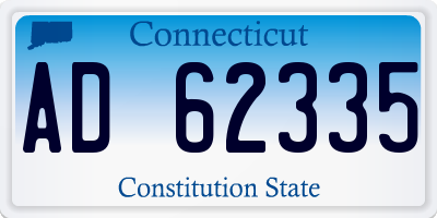 CT license plate AD62335