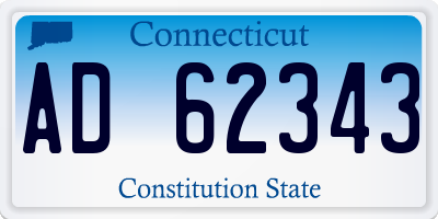 CT license plate AD62343