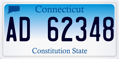 CT license plate AD62348