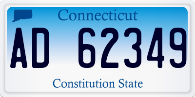 CT license plate AD62349