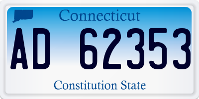 CT license plate AD62353