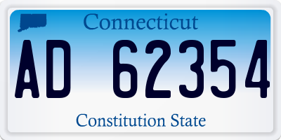 CT license plate AD62354