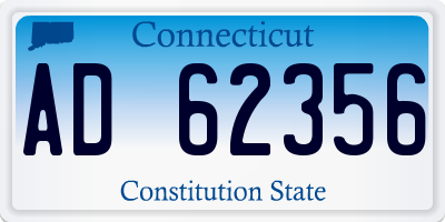 CT license plate AD62356